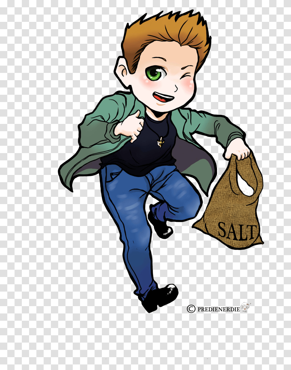 So Lately Drawing Supernatural All In My Sketchbook Dean Winchester Fanart Chibi, Bag, Person, Human, Sack Transparent Png