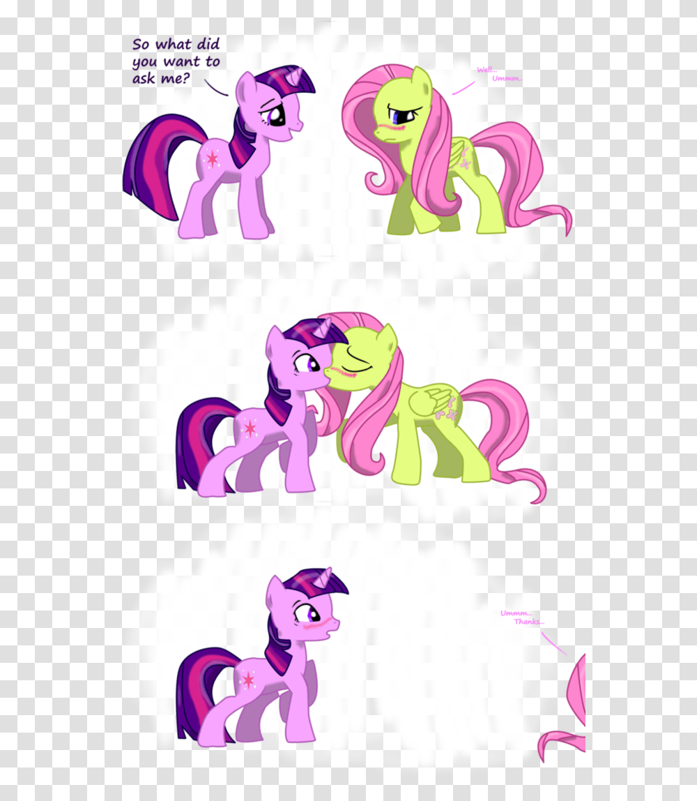 So What Did You Want To Ask Me Well Ummm Thanks Rarity And Twilight Sparkle Kiss, Purple, Floral Design Transparent Png
