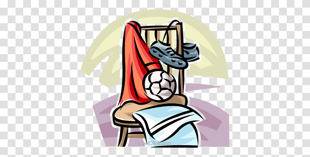 Soccer Ball Cleats Royalty Free Vector Clip Art Illustration, Chair, Comics, Book, Manga Transparent Png
