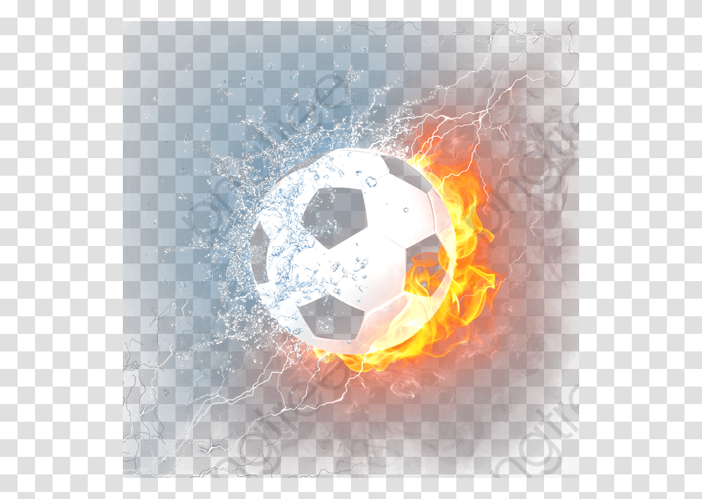 Soccer Ball Fire And Water, Football, Team Sport, Sports, Sphere Transparent Png