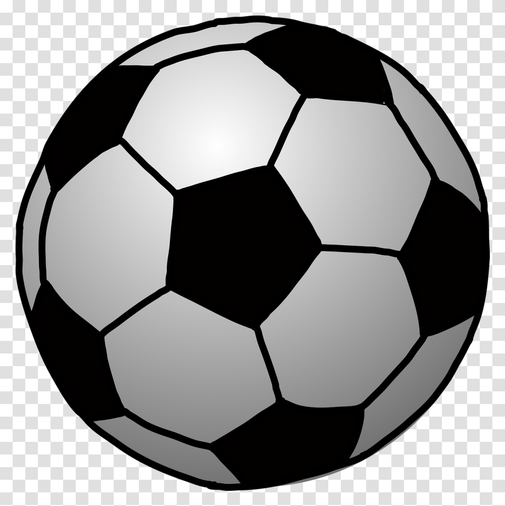 Soccer Ball Football Free Vector Graphic On Pixabay Foot Ball Clipart Black And White, Team Sport, Sports, Volleyball Transparent Png