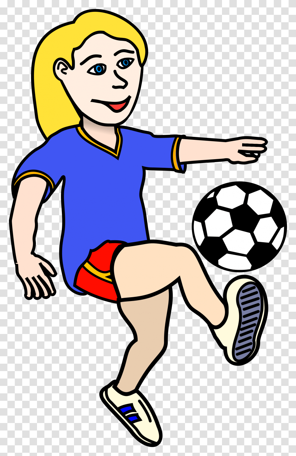 Soccer Clipart Girl, Person, Performer, People, Kicking Transparent Png