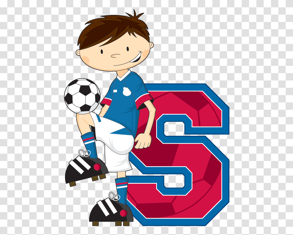 Soccer Football Boy Learning Letter S Football Clipart Football, Person, Human, Soccer Ball, Team Sport Transparent Png