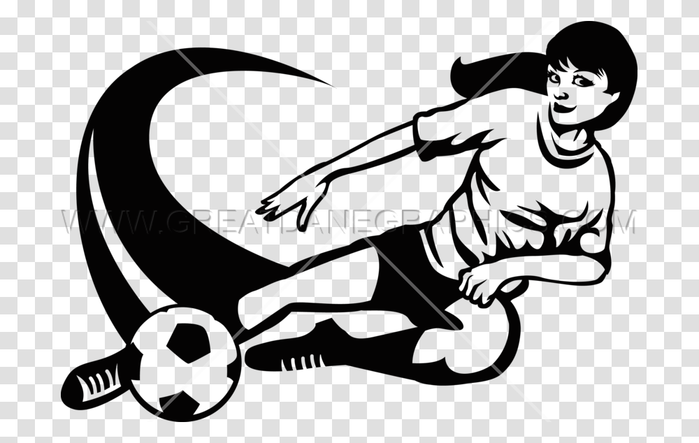 Soccer Girl Kick Slide Production Ready Artwork For T Shirt Printing, Bow, Archery, Sport, Sports Transparent Png
