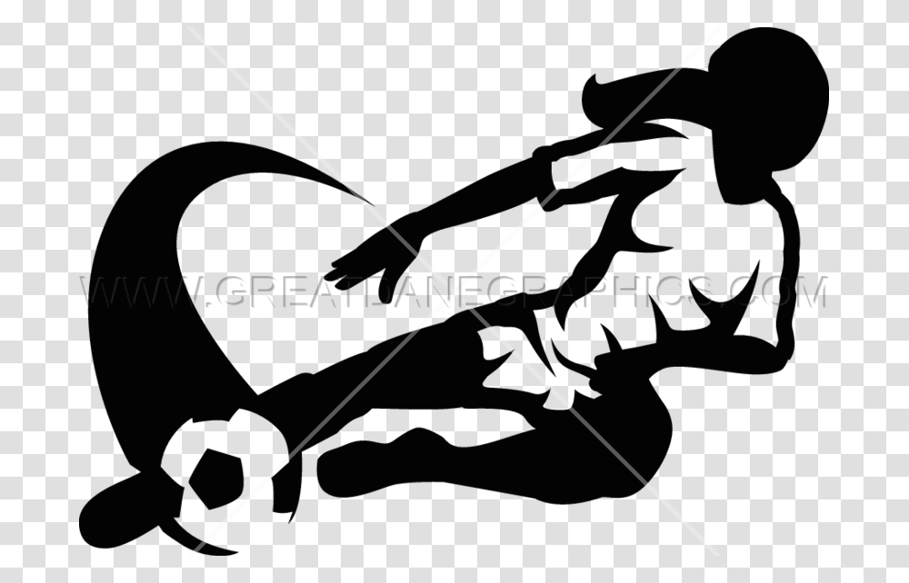 Soccer Girl Kick Slide Production Ready Artwork For T Shirt Printing, Person, Human, Arrow Transparent Png