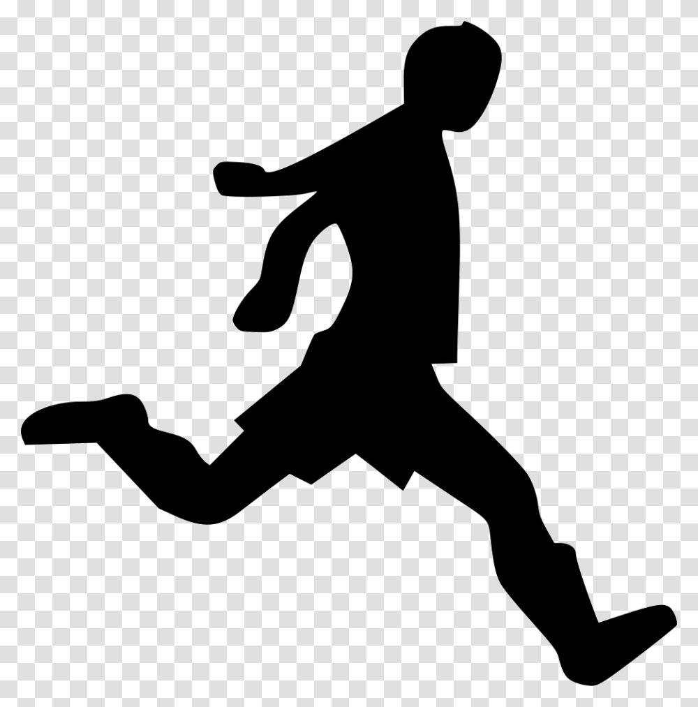 Soccer Man Football Player Silhouette, Person, Human, Kicking, Stencil Transparent Png