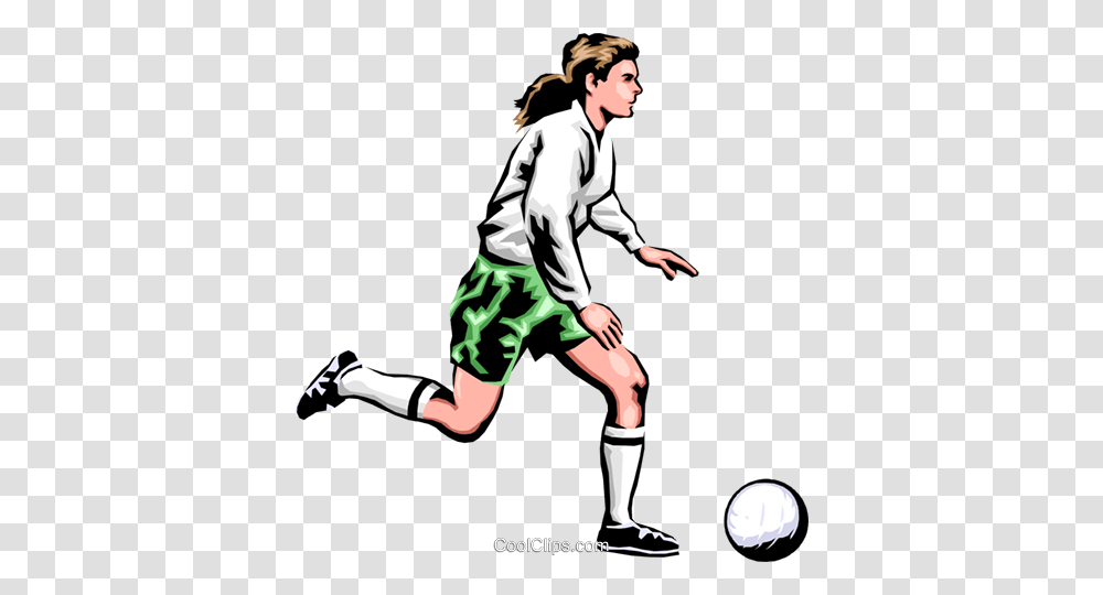 Soccer Player Dribbling Ball Royalty Free Vector Clip Art, Person, Human, People, Football Transparent Png