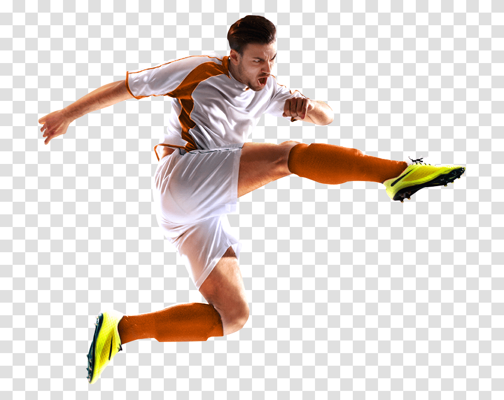 Soccer Player Player Football, Person, People, Kicking, Sport Transparent Png