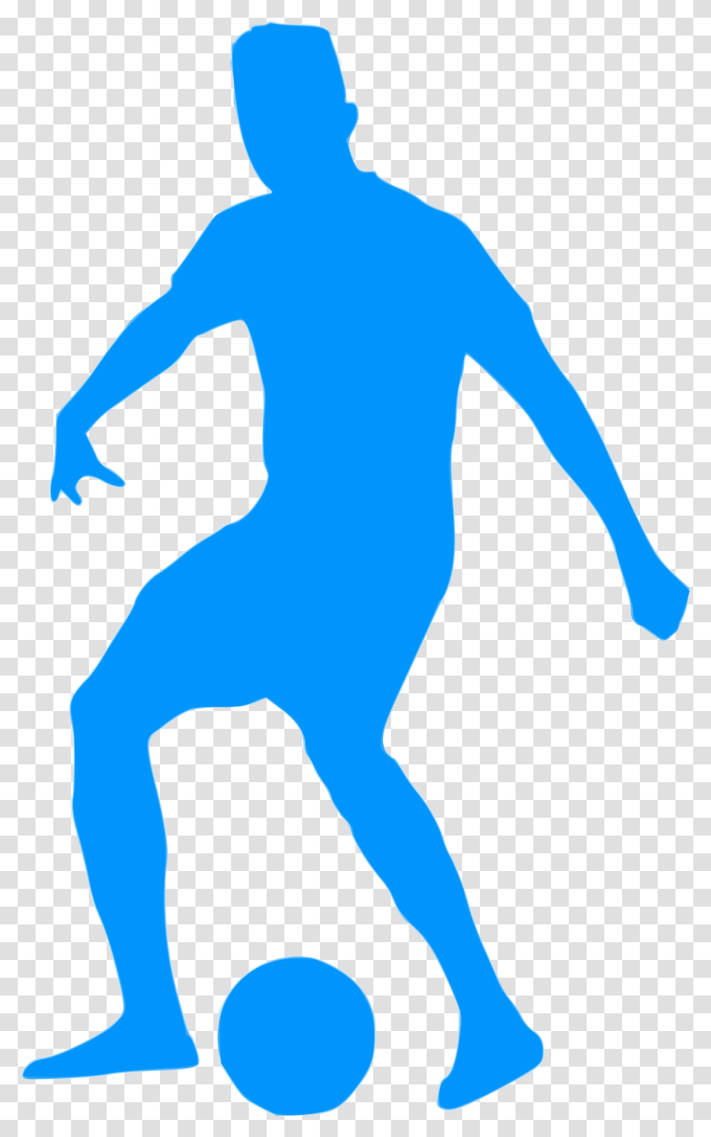 Soccer Player Silhouette Futbol Azul, Person, Metropolis, Sleeve Transparent Png