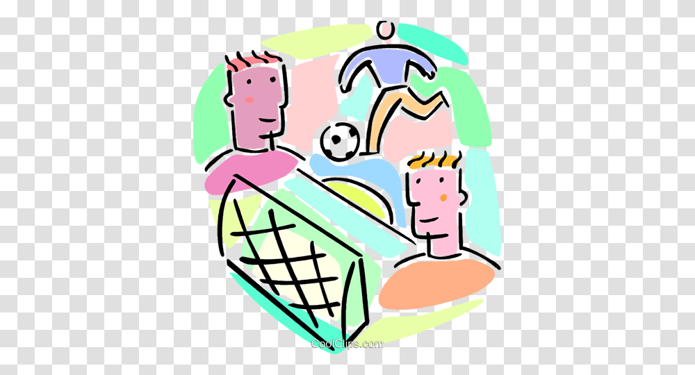 Soccer Players And A Soccer Net Royalty Free Vector Clip Art, Doodle, Drawing, Dating Transparent Png