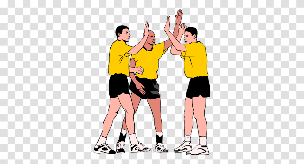 Soccer Players Celebrating Goal Royalty Free Vector Clip Art, Person, Shorts, People Transparent Png