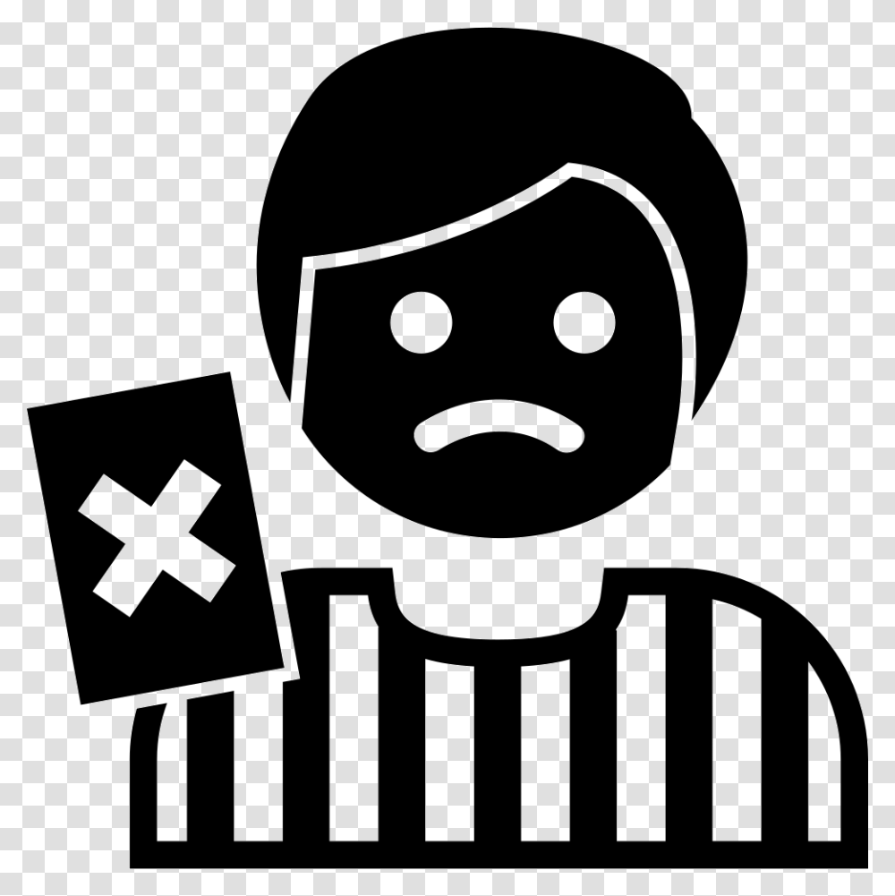 Soccer Referee Calling Foul Expelled Icon, Stencil, Face, Label Transparent Png