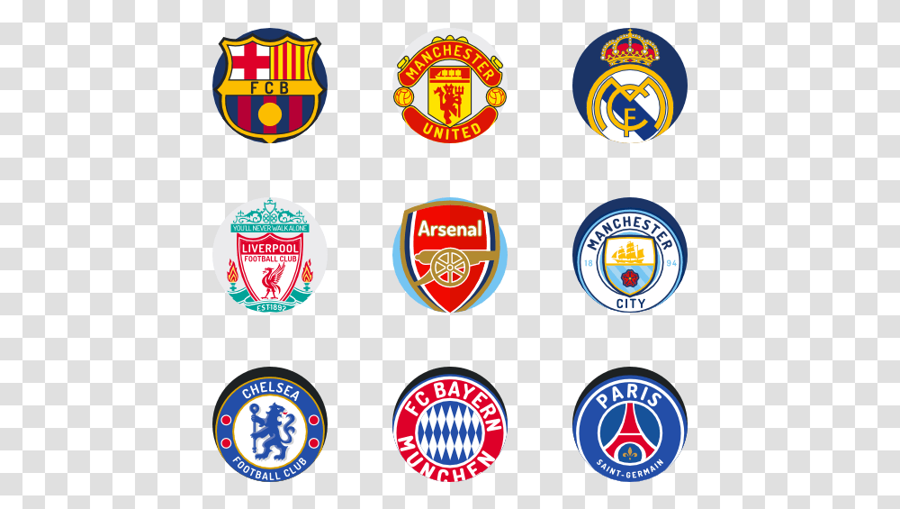 Soccer Shields Top 5 Teams In Premier League, Logo, Trademark, Badge Transparent Png