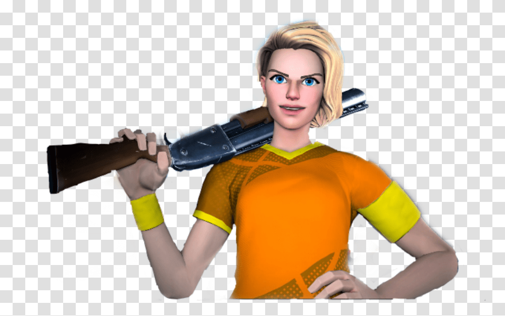 Soccer Skin Vlumgfx Fortnite Soccer Skin Fortnite, Costume, Person, Human, Gun Transparent Png