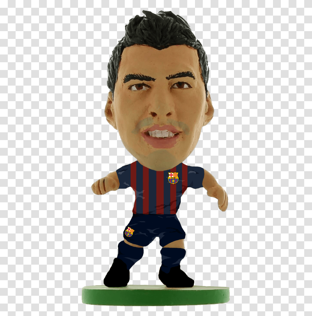 Soccerstarz Barcelona Luis Suarez Download Suarez Soccerstarz, Head, Doll, Toy, Person Transparent Png