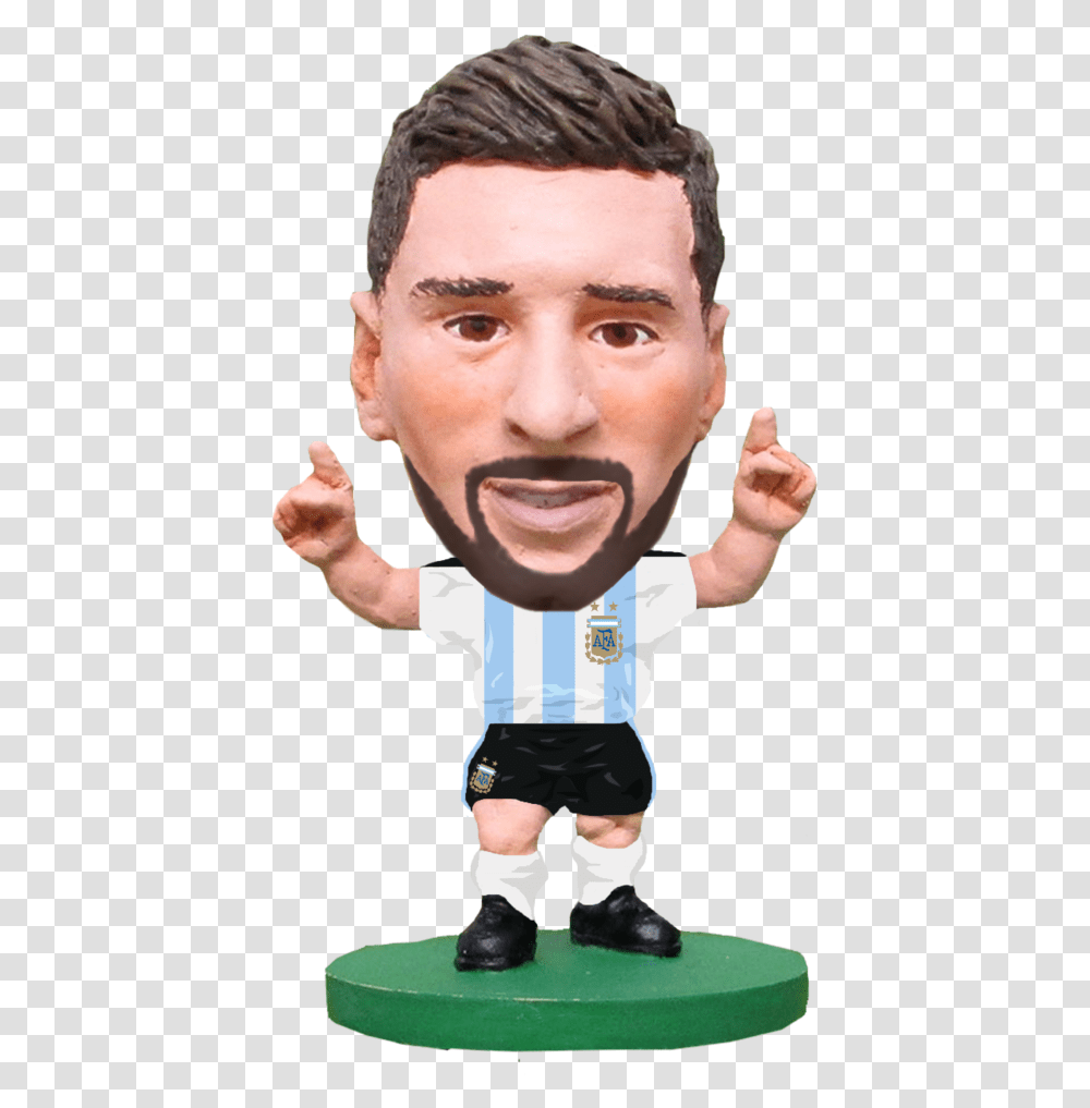 Soccerstarz Figurine Messi Barcelona, Person, Human, Face, Head Transparent Png