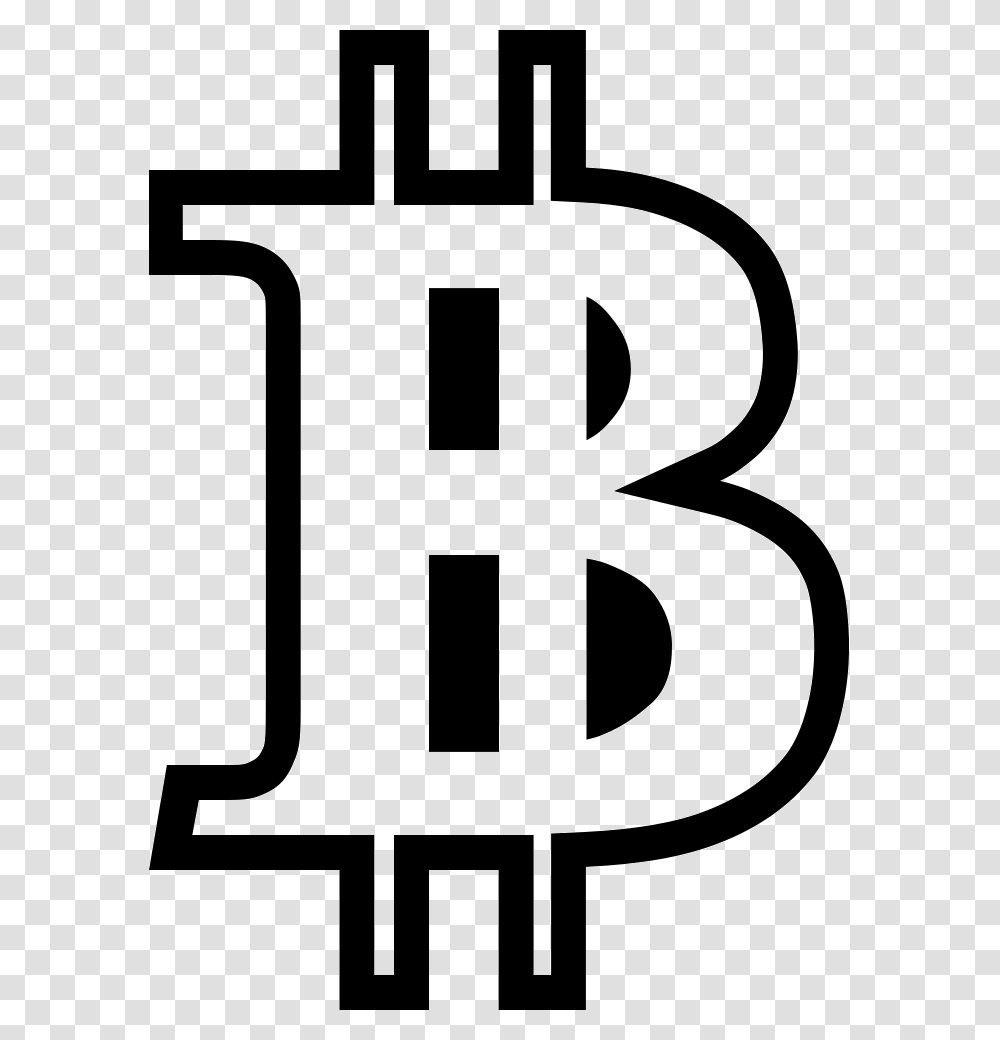 Social Bitcoin Outline Icon Free Download, Number, Stencil Transparent Png
