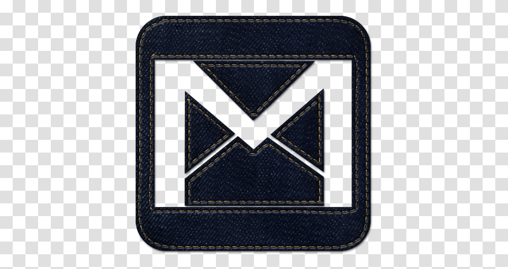 Social Logo Jean Gmail Square Denim Icon Gmail Dark Icon, Wallet, Accessories, Accessory, Triangle Transparent Png