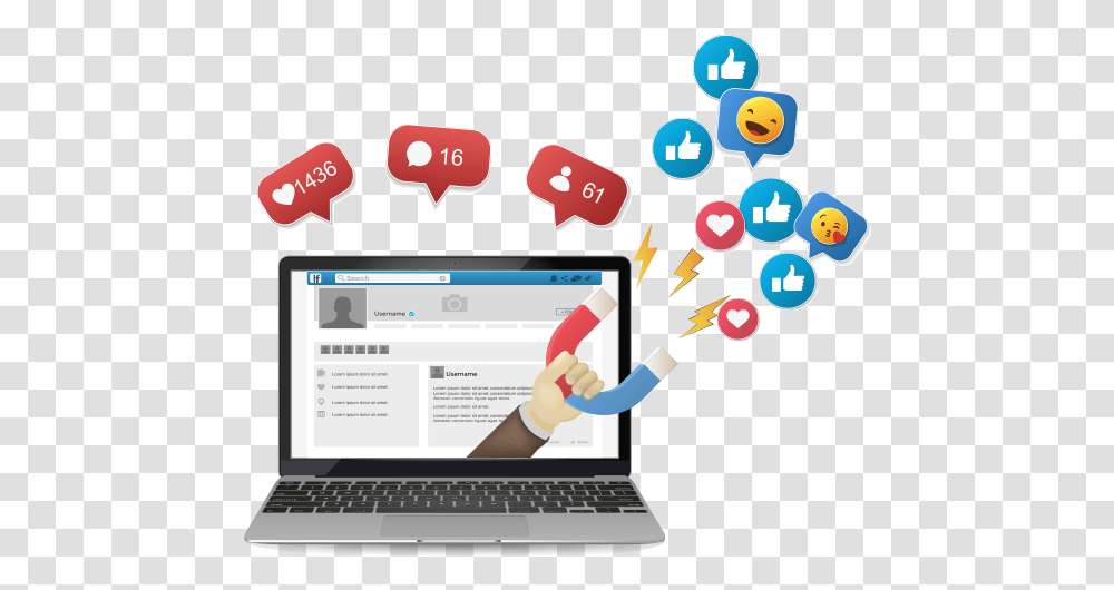 Social Media Advertising Social Media Laptop, Computer, Electronics, Pc, Computer Keyboard Transparent Png