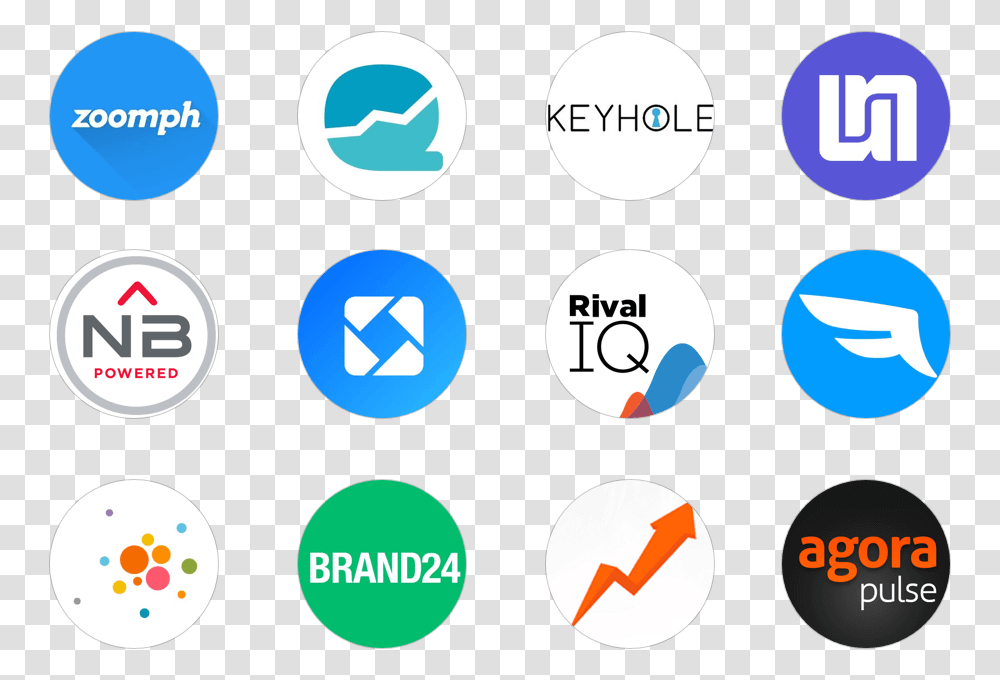 Social Media Analytics Tool Logos Including Agorapulse Circle, Number, Plot Transparent Png
