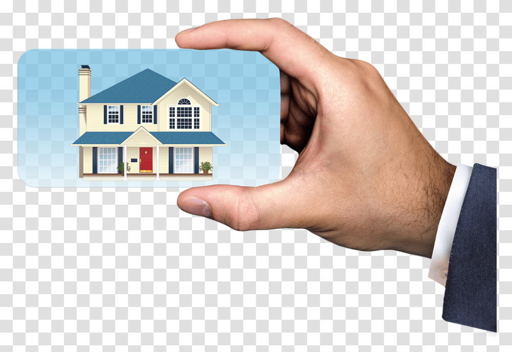 Social Media Business Man, Person, Hand, Cottage, House Transparent Png