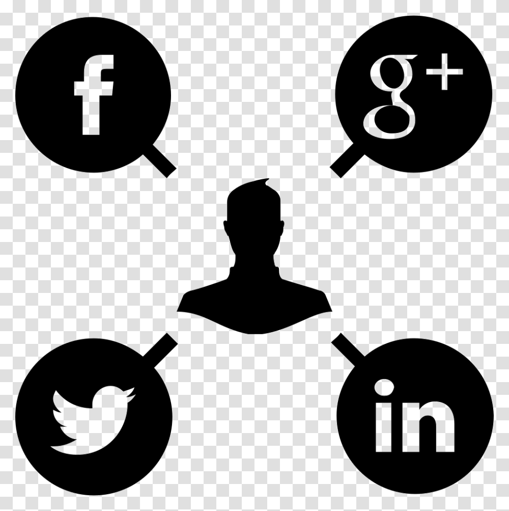 Social Media Clipart Black And White, Stencil, Person, Human, Silhouette Transparent Png