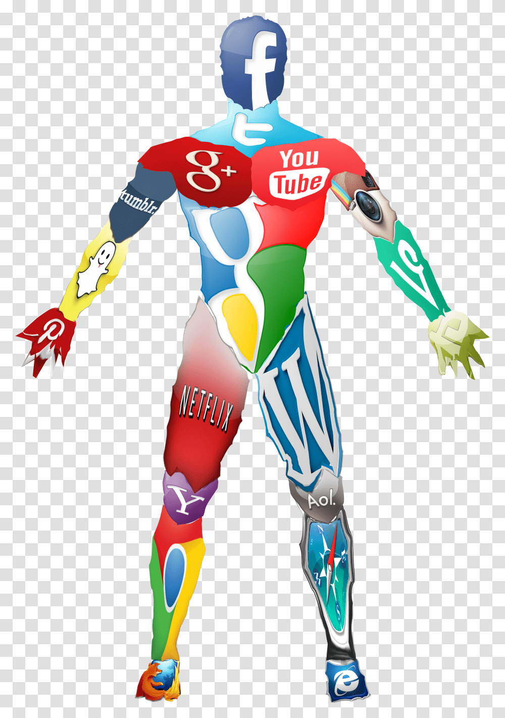 Social Media Icon Body Collage Social Media Human Icon Transparent Png