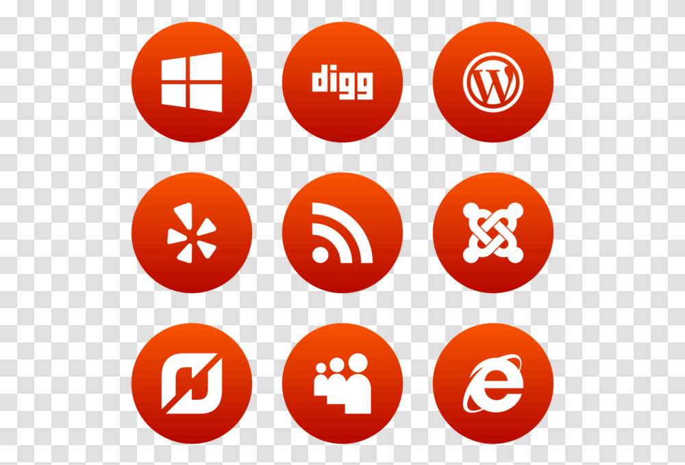 Social Media Icon In Style Flat Circle White On Red Social Media Icons, Label, Logo Transparent Png