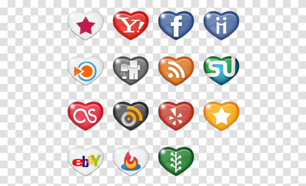 Social Media Icon Pngs Heart Shape Social Media Icons, Label, Candle Transparent Png
