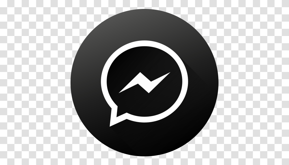 Social Media Icons Black & Clipart Free Messenger A Social Media, Symbol, Logo, Trademark, Recycling Symbol Transparent Png