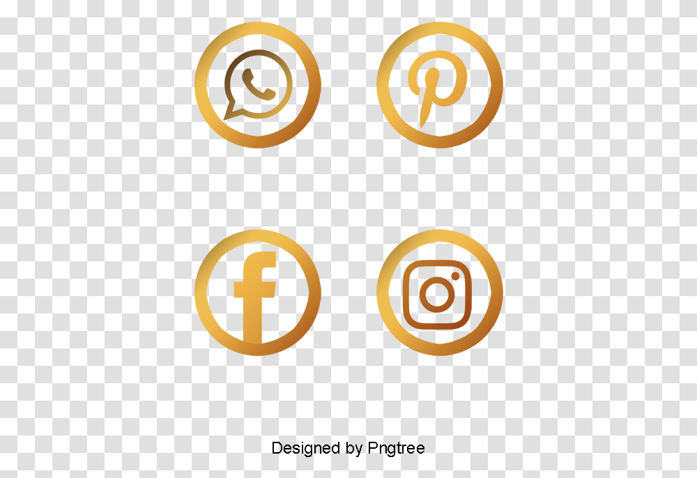 Social Media Icons Gold Gold Brush Social Icons, Number, Alphabet Transparent Png