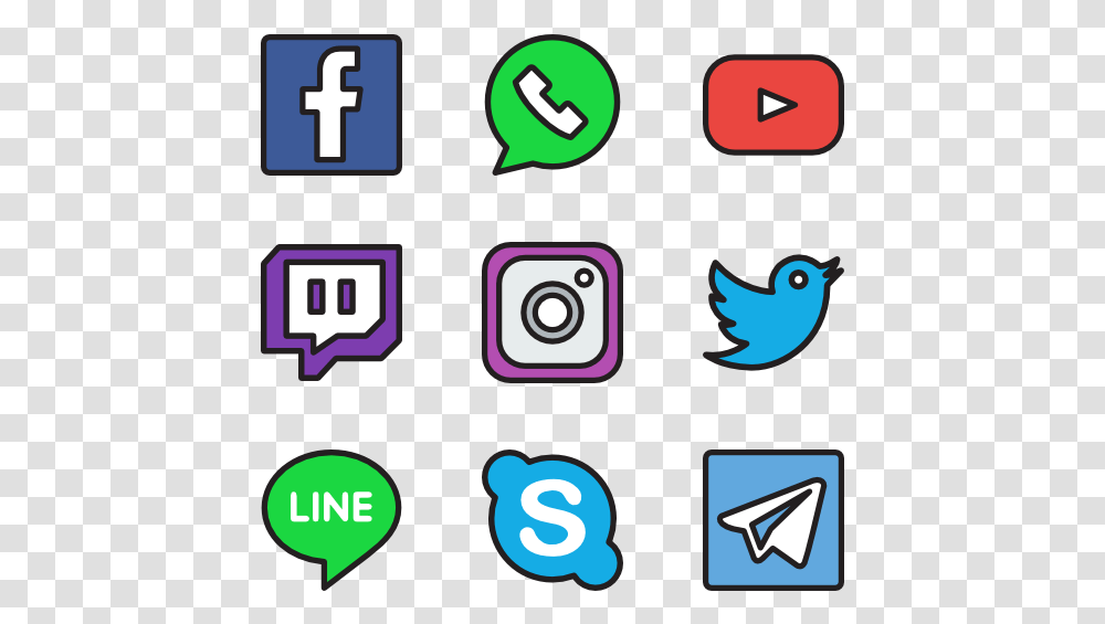 Social Media Icons Straight Line, Number, Alphabet Transparent Png