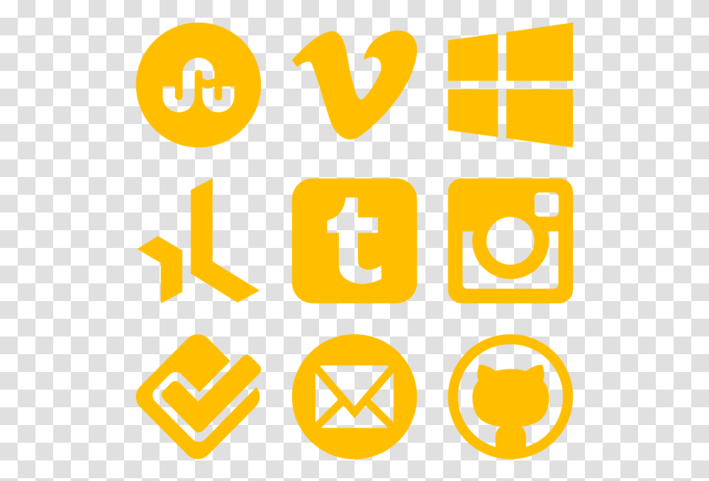 Social Media Logos Yellow, Number, Alphabet Transparent Png