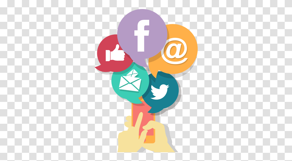 Social Media Marketing Facebook Instagram Wechat Youtube Vector Social Media Hand, Balloon, Symbol, Poster, Advertisement Transparent Png