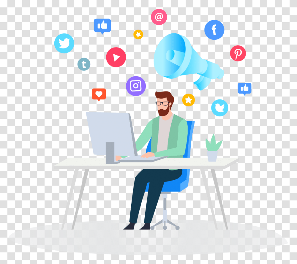 Social Media Marketing Pages, Sitting, Person, Human, Electronics Transparent Png