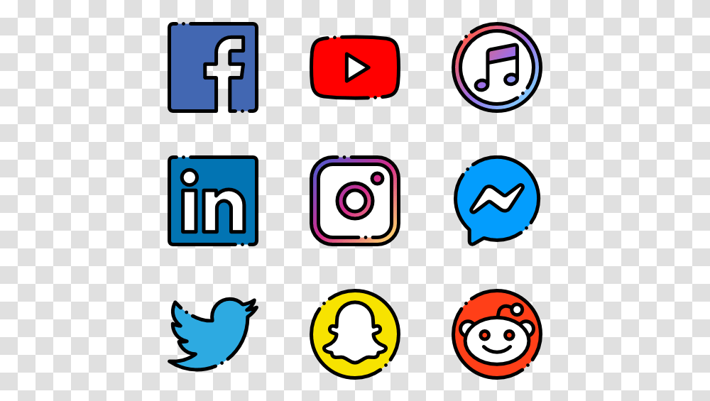 Social Media Mashup Of Social Media Icons, Bird, Animal, Number Transparent Png