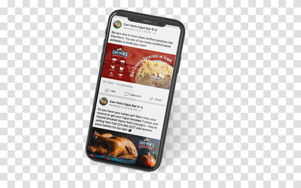 Social Media Posts From Barbeque Restaurant Iphone, Electronics, Mobile Phone, Cell Phone, Menu Transparent Png
