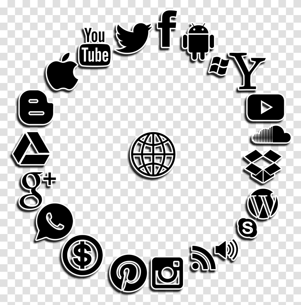 Social Media Structure Internet Network Social Internet Images Black Amp White, Number, Logo Transparent Png