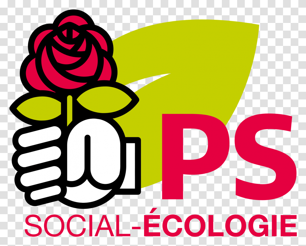 Socialist Flower Logo Logo Parti Socialiste, Text, Sweets, Food, Alphabet Transparent Png
