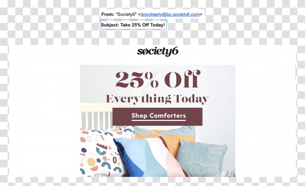Society 6 Discount Email, Pillow, Cushion, Furniture Transparent Png
