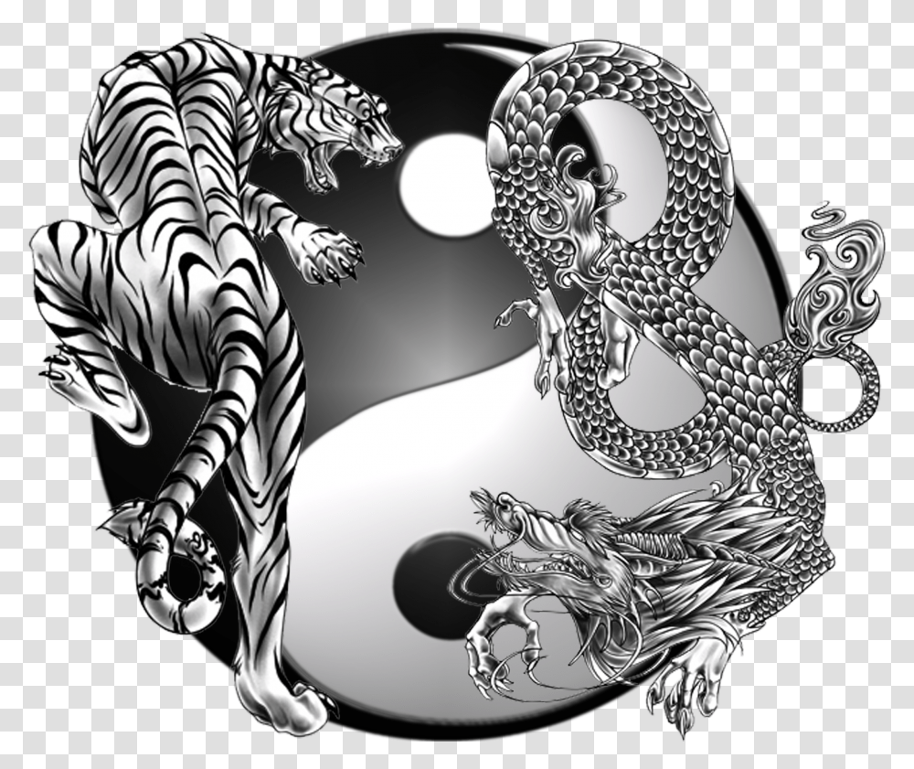 Society International Chinese Symbol Chinese Tiger Dragon Yin Yang, Zebra, Mammal, Animal, Art Transparent Png