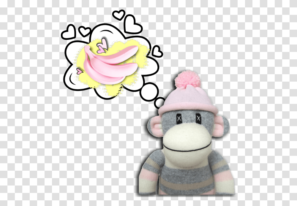 Sockmonkey Monkey Bananas Fabric Pets Amp Animals Cartoon, Snowman, Winter, Outdoors, Nature Transparent Png