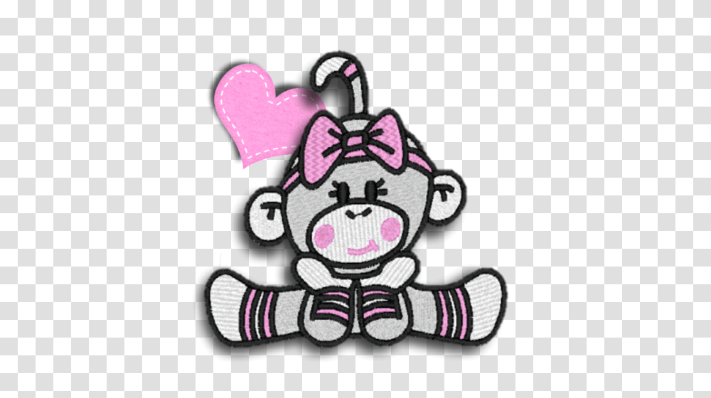 Sockmonkey Monkey Girl Cute Pink Heart Gym Scrapbooking, Label, Sticker, Doodle Transparent Png