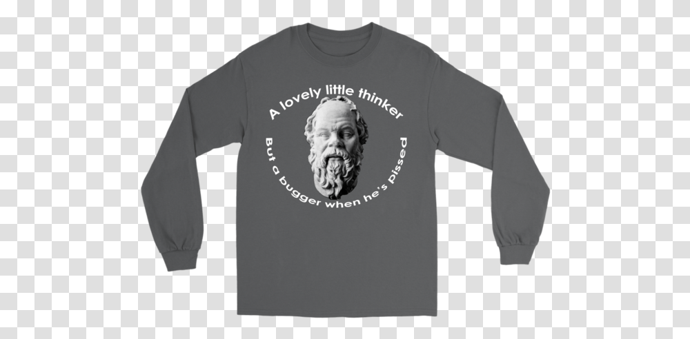 Socrates A Lovely Little Thinker Science Long Tee Left Chest Print Tshirt, Clothing, Apparel, Sleeve, T-Shirt Transparent Png