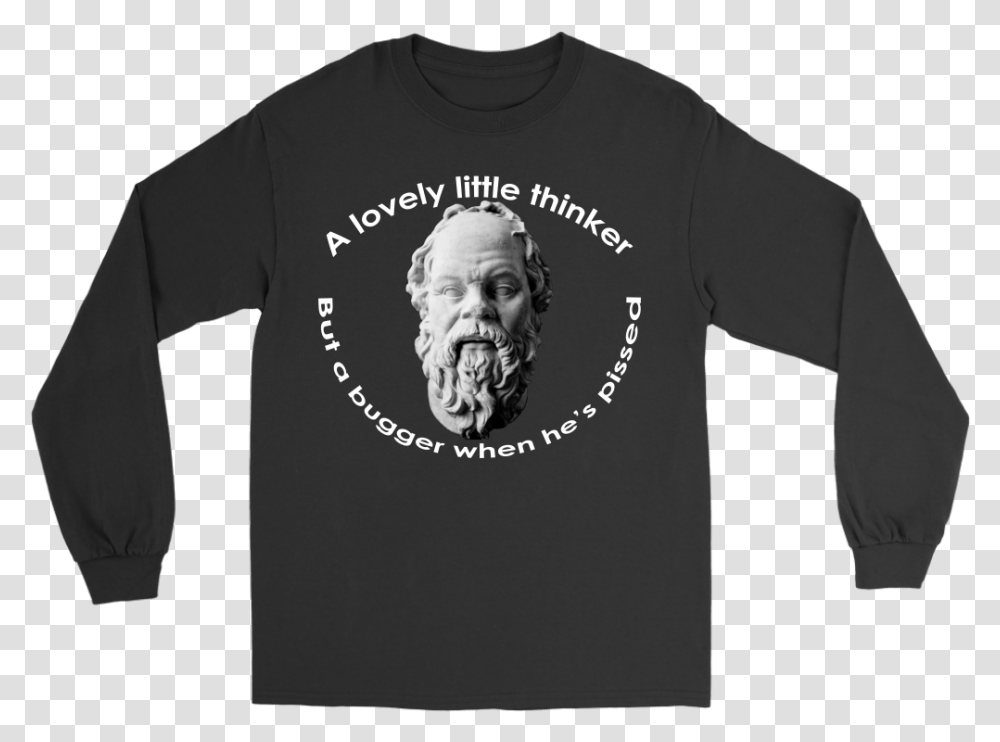 Socrates A Lovely Little Thinker Science Long Tee Psychology College Tshirt, Apparel, T-Shirt, Sleeve Transparent Png