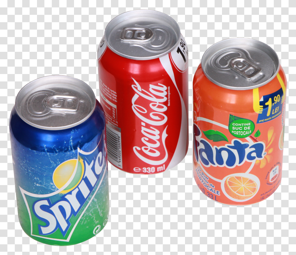 Soda Cans Cola Fanta Sprite Image Soft Drink Can, Beverage, Tin, Coke, Coca Transparent Png