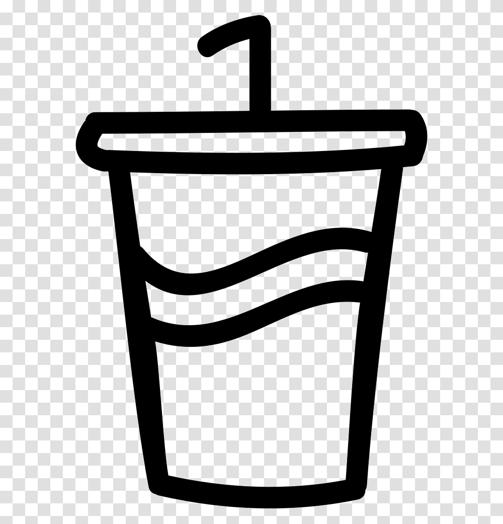 Soda Glass With A Straw Hand Drawn Symbol Icon Free, Chair, Furniture, Stencil Transparent Png