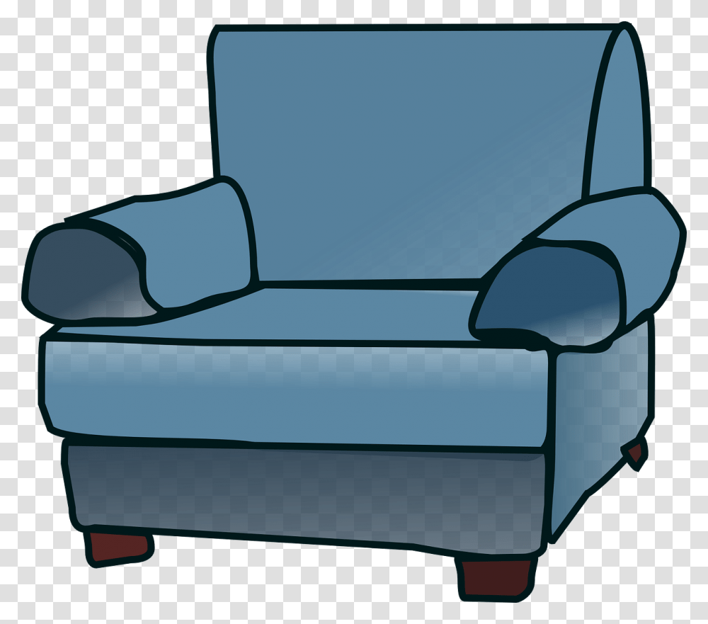 Sofa Armchair Furniture Chair Blue Arms Armchair Clipart, Couch, Cushion Transparent Png
