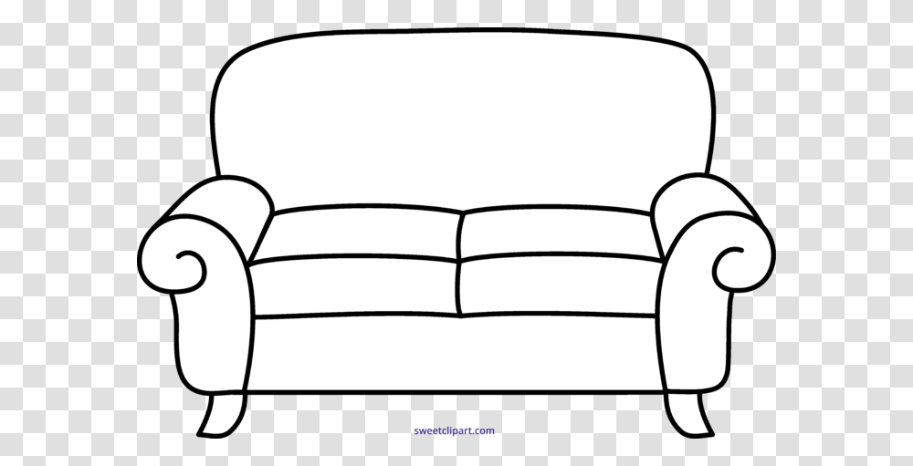 Sofa Line Art Clipart, Cushion, Pillow, Couch, Furniture Transparent Png