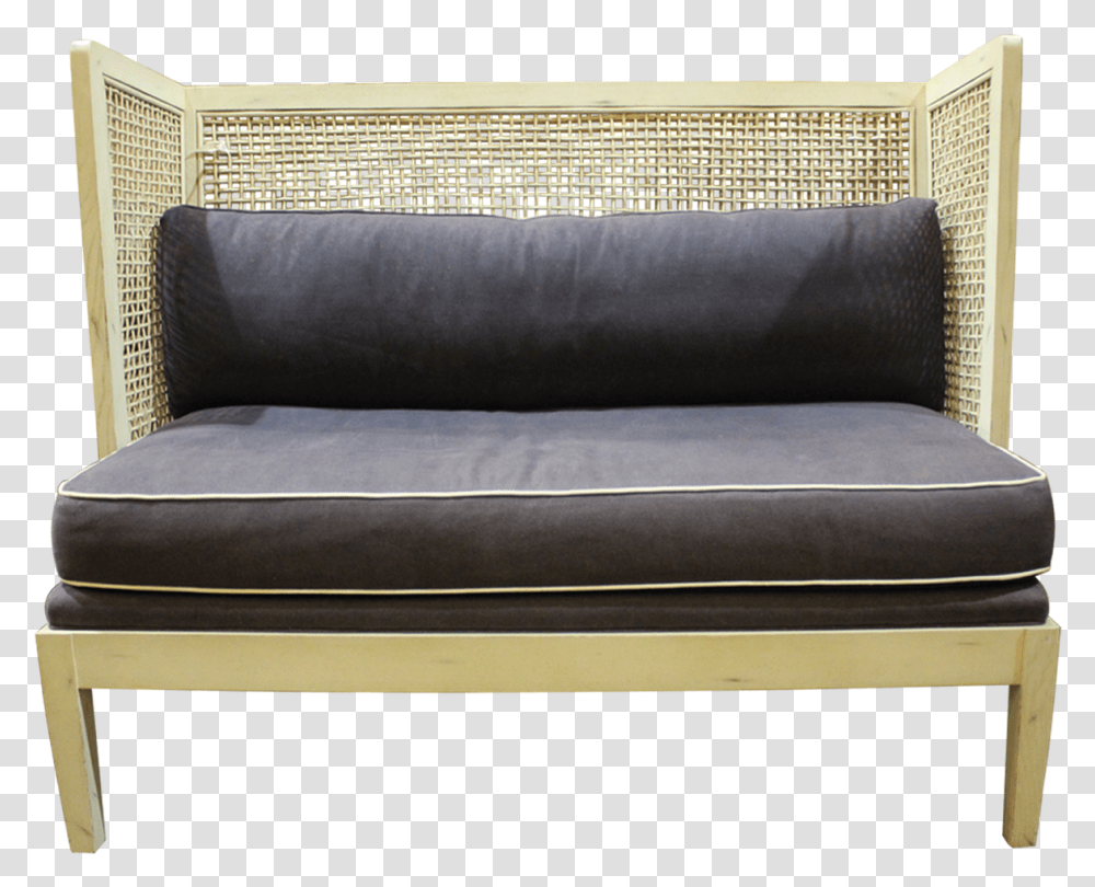 Sofa Navy Settee Tuted Sette Furniture Boxshaped Wooden Ottoman, Couch, Cushion, Bed Transparent Png